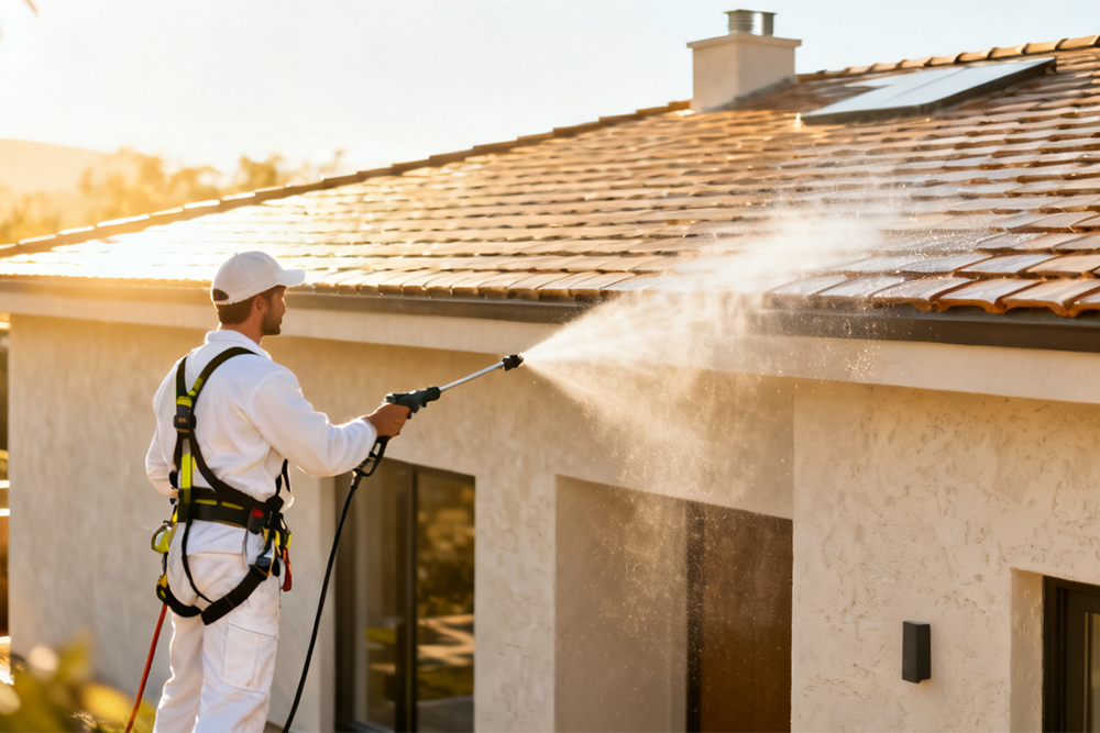Soft Washing for Stucco, Siding, and Tile Roofs