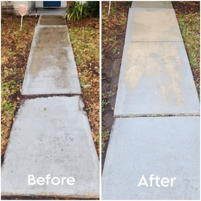 Pressure washing sidewalks in Orlando
