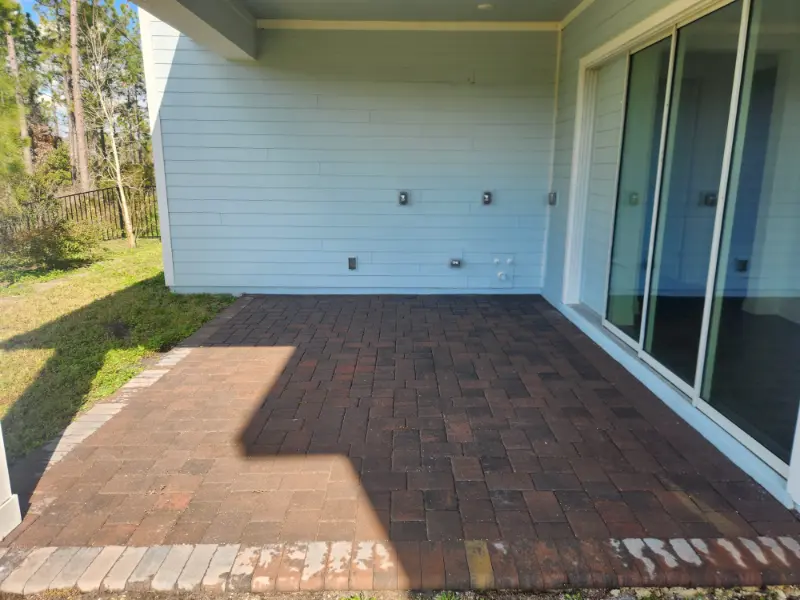 Clean patio after a professional pressure washing service