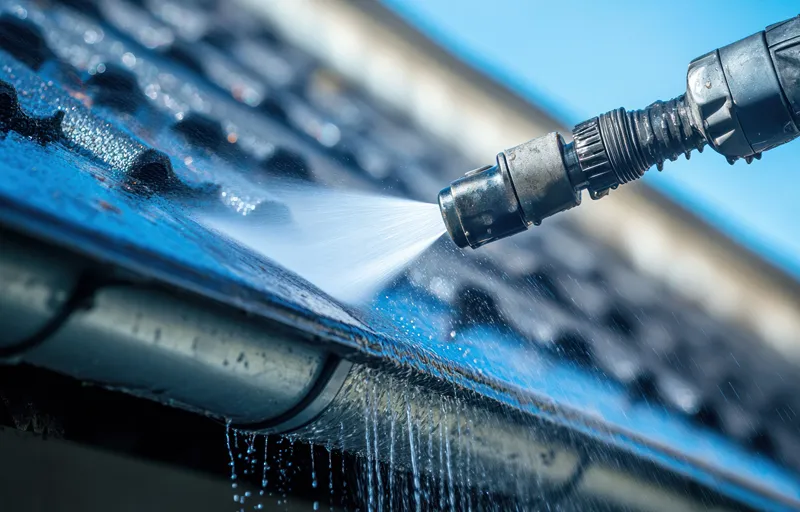Professional roof washing service in Orlando removing black algae streaks
